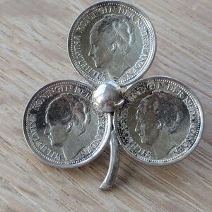 Sterling coin brooch